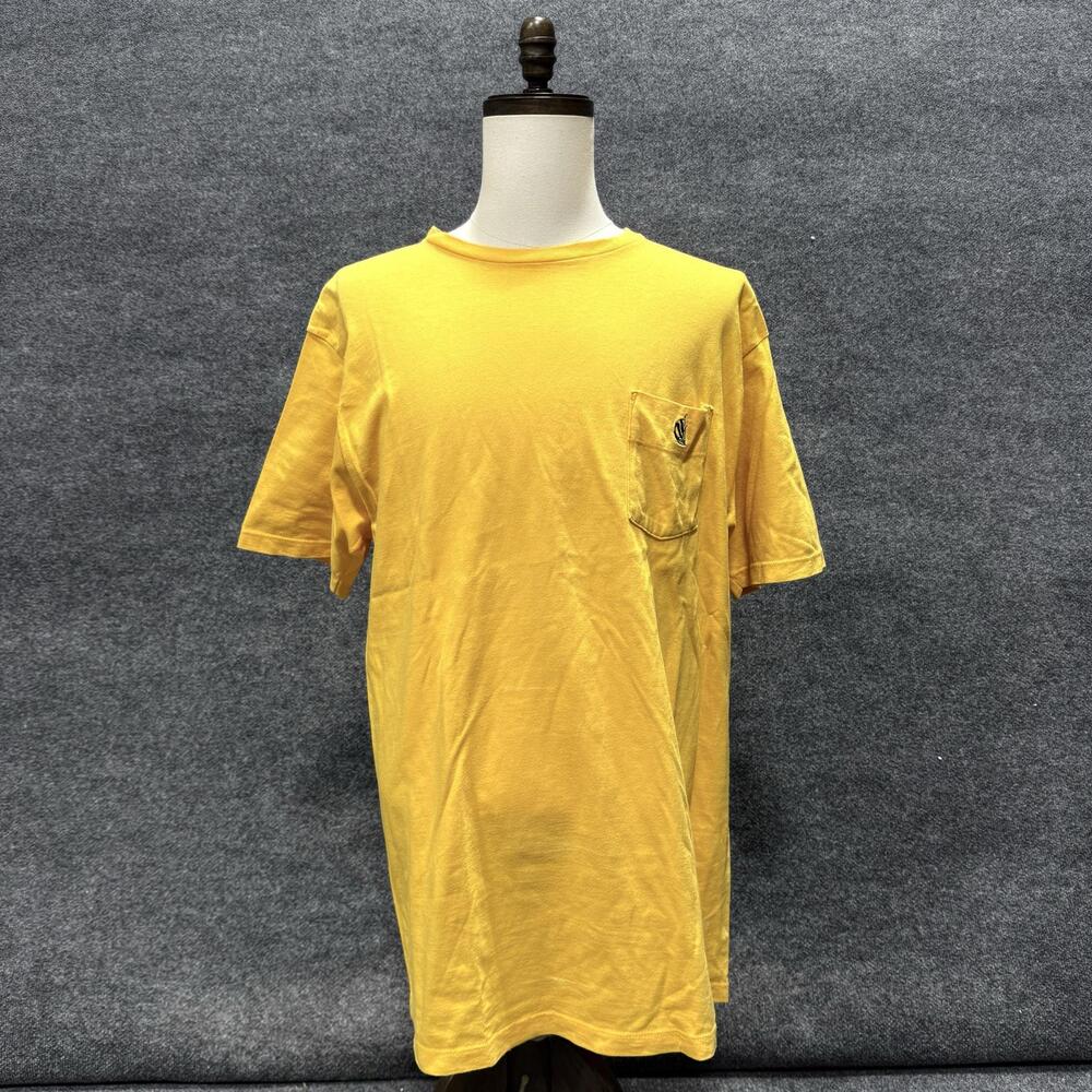Vintage Nautica Shirt Mens XL Yellow Solid Pocket T-Shirt Tee USA Made